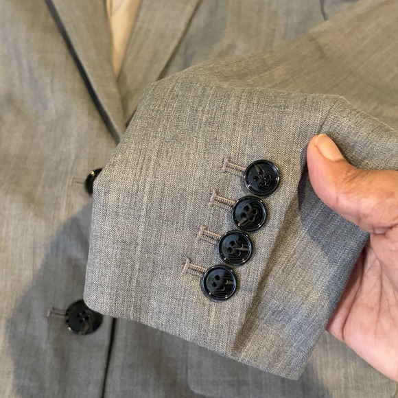 J Crew Wool Blend Blazer Jacket Petite 00P Gray Classic Career Academia Capsule - Picture 4 of 14